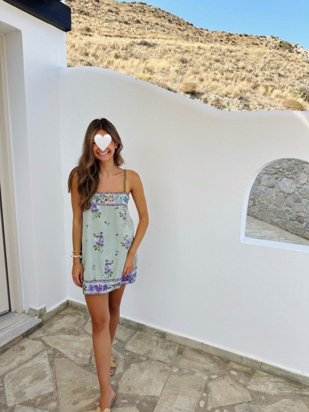 Free People Mint Green Floral Mini Dress - Picture 4 of 8